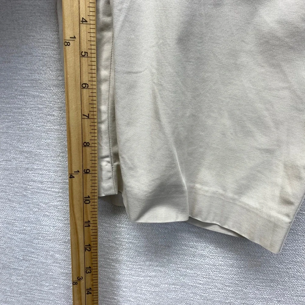 Ann Taylor Factory Chino Shorts Womens 4 Beige Khaki Cotton Stretch Mid Rise 9in